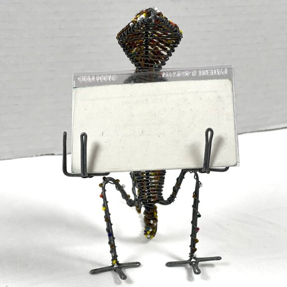 Beaded Wire African Lizard Chameleon Gecko Card Pen Pencil Holder South Africa - Picture 5 of 11
